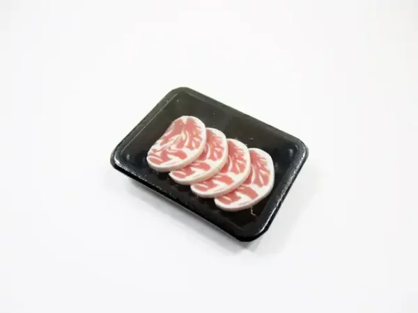 Dollhouse Miniature Food Slice Raw Steak Pork Meat Supermarket Food Pack 16717 - Image 2