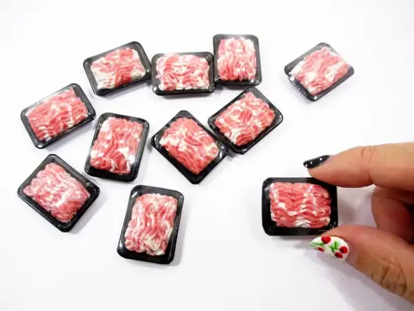 Dollhouse Miniature Food Minced Raw Steak Pork Meat Supermarket Food Pack 16718 - Image 6