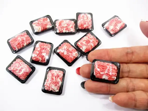 Dollhouse Miniature Food Minced Raw Steak Pork Meat Supermarket Food Pack 16718 - Image 7