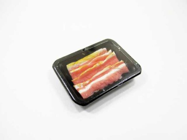 Dollhouse Miniature Food Raw Bacon Meat Supermarket Food Pack Tray 16719