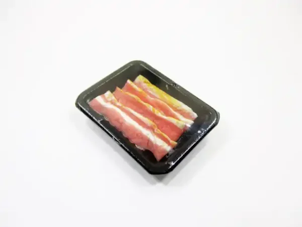 Dollhouse Miniature Food Raw Bacon Meat Supermarket Food Pack Tray 16719 - Image 2
