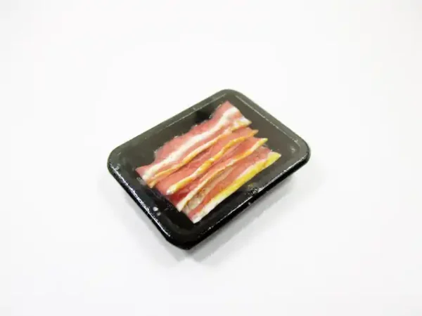 Dollhouse Miniature Food Raw Bacon Meat Supermarket Food Pack Tray 16719 - Image 3