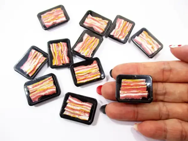 Dollhouse Miniature Food Raw Bacon Meat Supermarket Food Pack Tray 16719 - Image 7