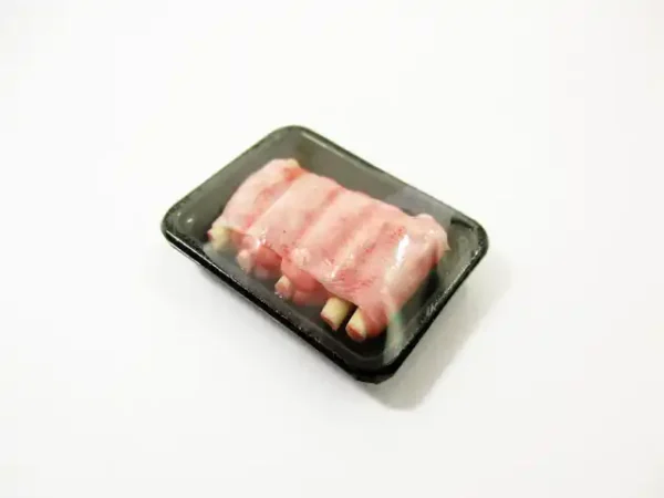 Dollhouse Miniature Food Raw Pork Ribs Meat Supermarket Food Pack Tray 16720 - Image 3