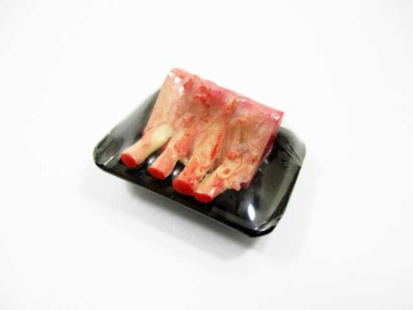 Dollhouse Miniature Food Raw Ribs Pork Meat Supermarket Food Pack Tray 16721