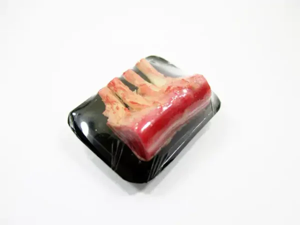 Dollhouse Miniature Food Raw Ribs Pork Meat Supermarket Food Pack Tray 16721 - Image 2