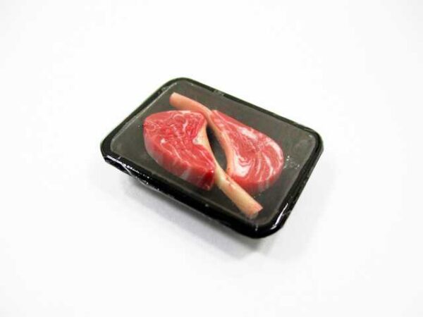 Dollhouse Miniature Food Tomahawk Raw Steak Beef Meat Supermarket Pack 16724