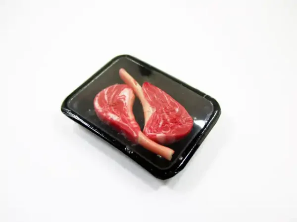 Dollhouse Miniature Food Tomahawk Raw Steak Beef Meat Supermarket Pack 16724 - Image 3