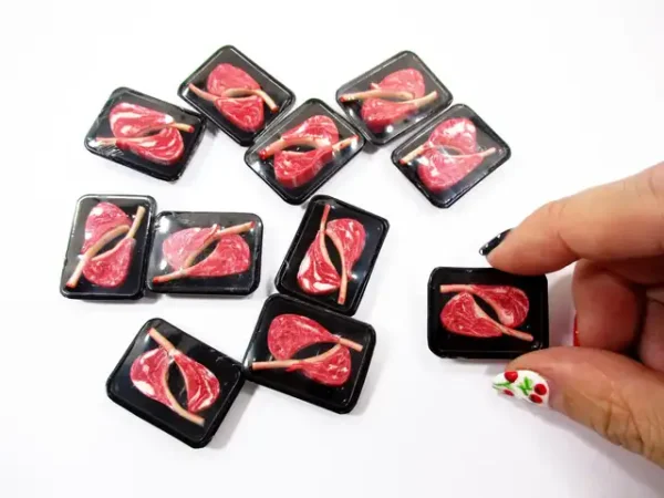 Dollhouse Miniature Food Tomahawk Raw Steak Beef Meat Supermarket Pack 16724 - Image 6