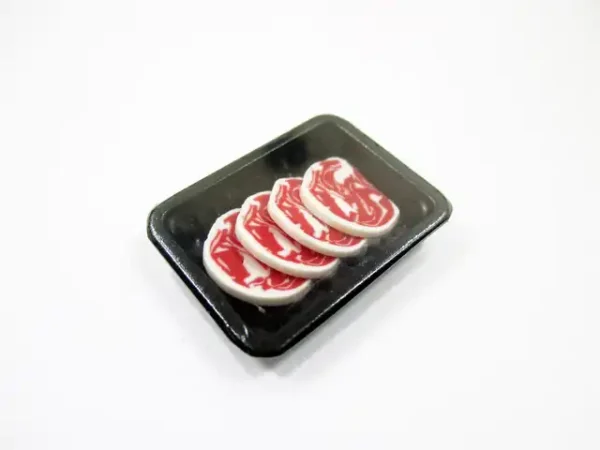 Dollhouse Miniature Food Slice Raw Steak Beef Meat Supermarket Food Pack 16727 - Image 3