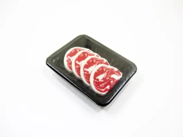 Dollhouse Miniature Food Slice Raw Steak Beef Meat Supermarket Food Pack 16727 - Image 4