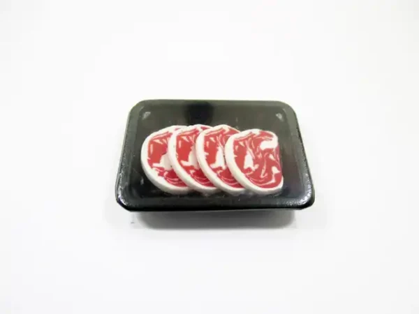 Dollhouse Miniature Food Slice Raw Steak Beef Meat Supermarket Food Pack 16727 - Image 5