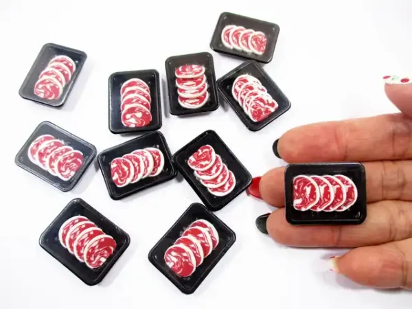 Dollhouse Miniature Food Slice Raw Steak Beef Meat Supermarket Food Pack 16727 - Image 7