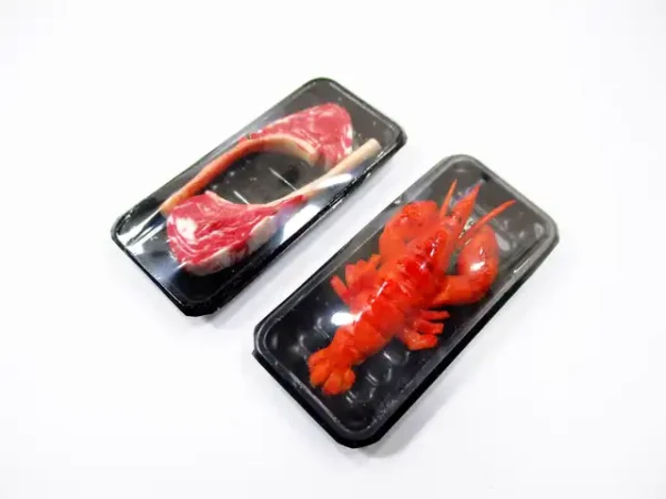 Dollhouse Miniature Food 2 Lobster Raw Tomahawk Meat Tray Supermarket Pack 16733 - Image 2