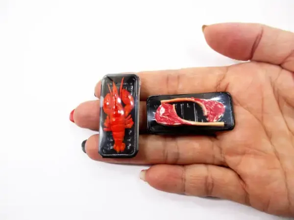 Dollhouse Miniature Food 2 Lobster Raw Tomahawk Meat Tray Supermarket Pack 16733 - Image 8