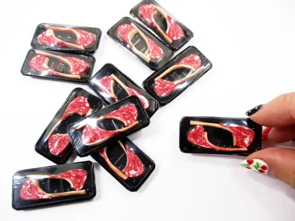 Dollhouse Miniature Food Raw Tomahawk Meat Tray Supermarket Pack 16734 - Image 6