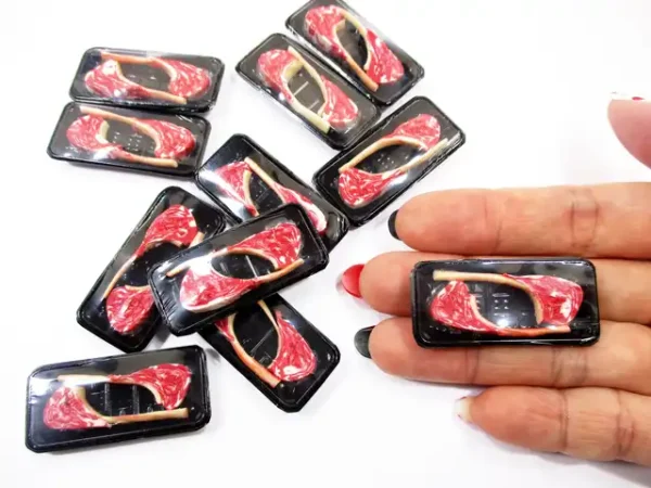 Dollhouse Miniature Food Raw Tomahawk Meat Tray Supermarket Pack 16734 - Image 7