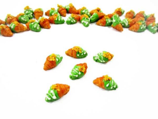 Dollhouse Food Lot 6 Matcha Croissant 1:12 Miniature Green Tea Croissant 17028