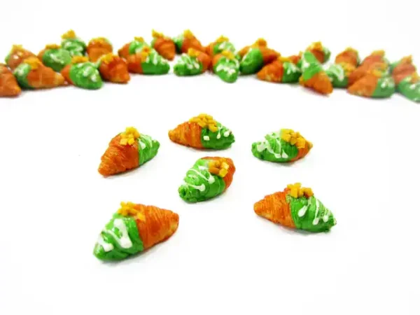 Dollhouse Food Lot 6 Matcha Croissant 1:12 Miniature Green Tea Croissant 17028 - Image 2