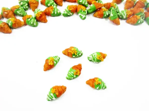 Dollhouse Food Lot 6 Matcha Croissant 1:12 Miniature Green Tea Croissant 17028 - Image 3