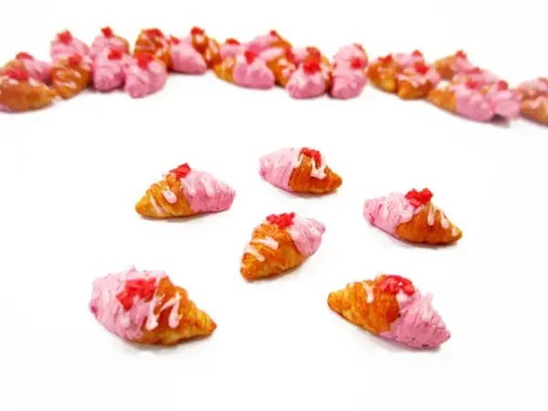 Dollhouse Food Lot 6 Strawberry Croissant 1:12 Miniature Bakery Bread 17031 - Image 2