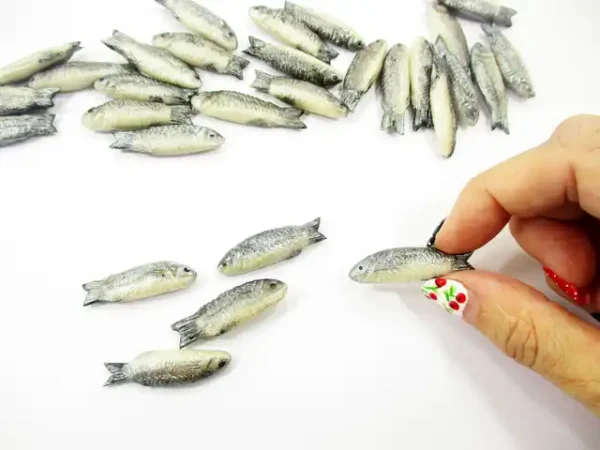 Dollhouse 5 Fresh Mullet Fish Miniature 1:12 Seafood Sea Fresh Fish Store 17057 - Image 4