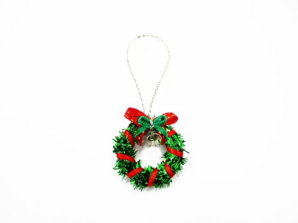 Dolls House Miniature Christmas Decoration Green Wreath Holly Ornament 7210