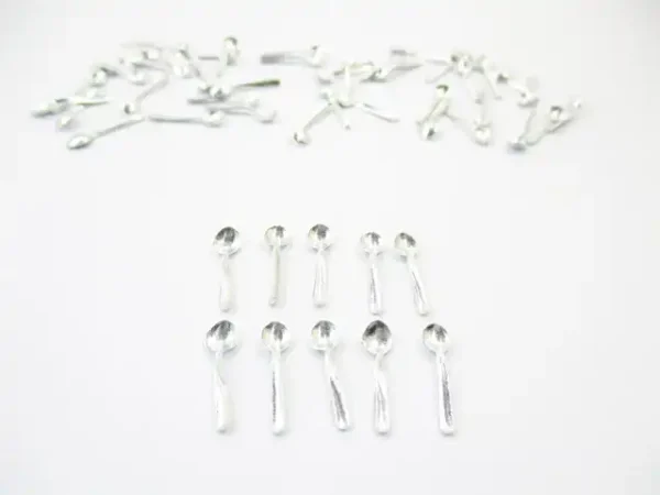 #S Tin Spoons Table Kitchenware Dolls House Miniature Accessory Supply - Image 2