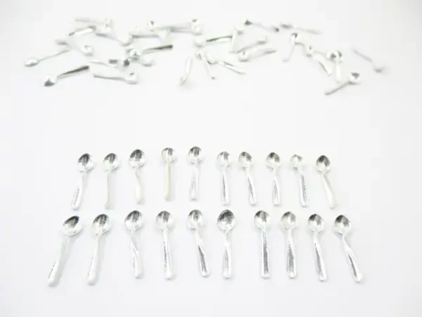 #S Tin Spoons Table Kitchenware Dolls House Miniature Accessory Supply - Image 3