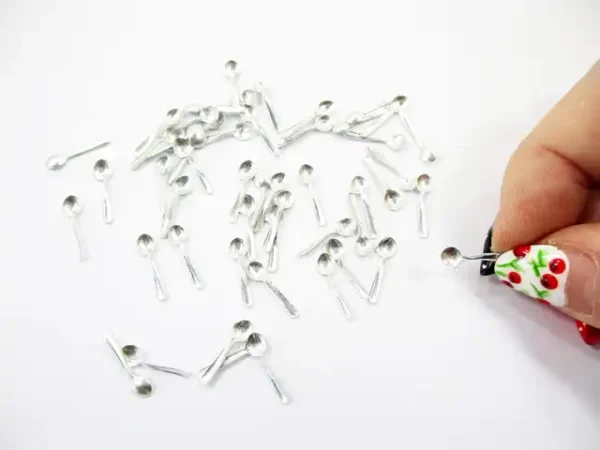 #S Tin Spoons Table Kitchenware Dolls House Miniature Accessory Supply - Image 6