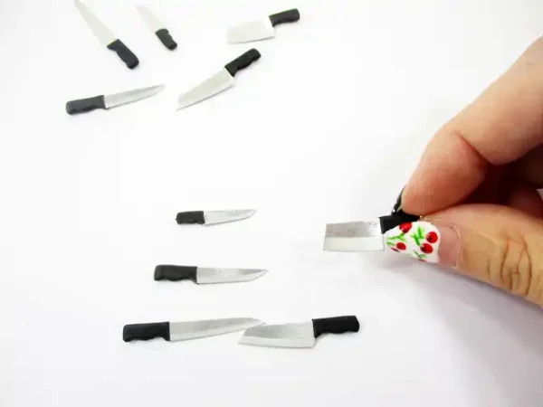 5 Assorted Meat Fruit Cleaver Knife Dollhouse Miniatures Kitchen Cooking 14309 - Image 5