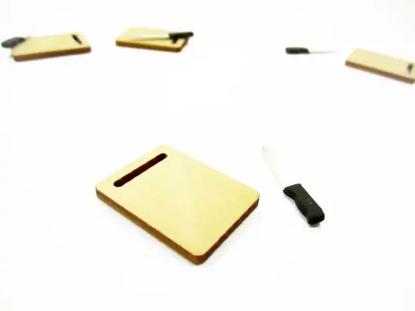 Kitchen Cooking Knife Wooden Cutting Board Dollhouse Miniature Supply 15478 - Image 2