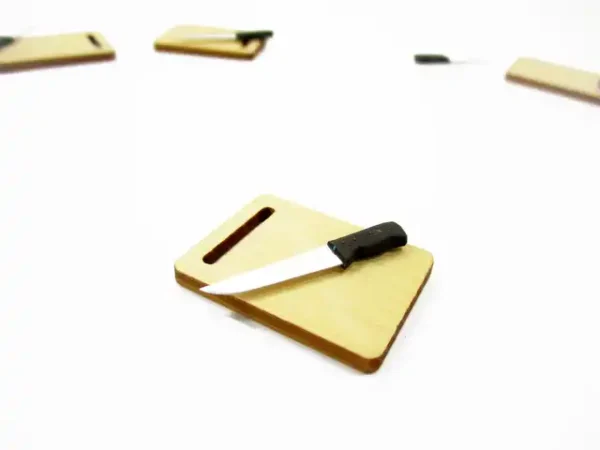 Kitchen Cooking Knife Wooden Cutting Board Dollhouse Miniature Supply 15478 - Image 3