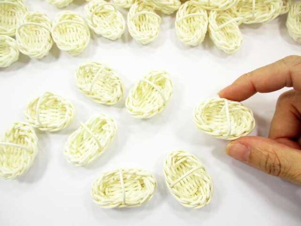 Dollhouse Miniature Handmade Small Oval Wicker Basket #A Supply Charms