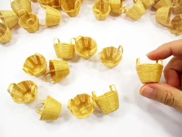 Wholesale Wicker Holder Basket Fruit Vegetable Dollhouse Miniature