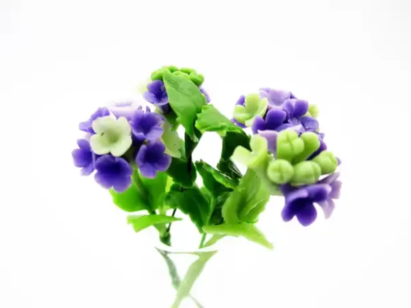 2 Bunch Dollhouse Pink Hydrangea Clay Flower 1:12 Miniature Fairy Garden - Image 6