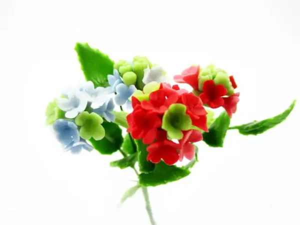 2 Bunch Dollhouse Pink Hydrangea Clay Flower 1:12 Miniature Fairy Garden - Image 11