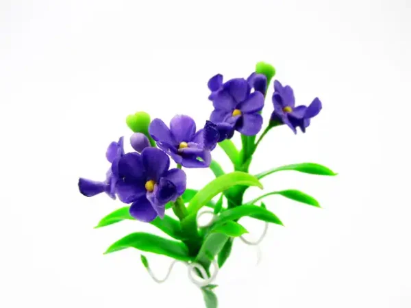 1:12 Miniature Vanda Orchid 2 Bunch Clay Flower Fairy Garden Dollhouse - Image 9