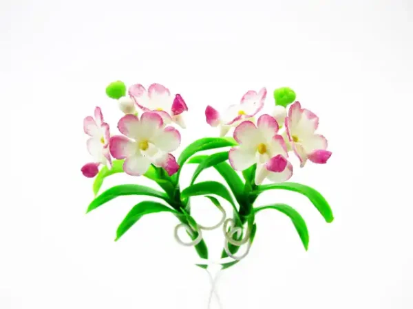 1:12 Miniature Vanda Orchid 2 Bunch Clay Flower Fairy Garden Dollhouse - Image 10