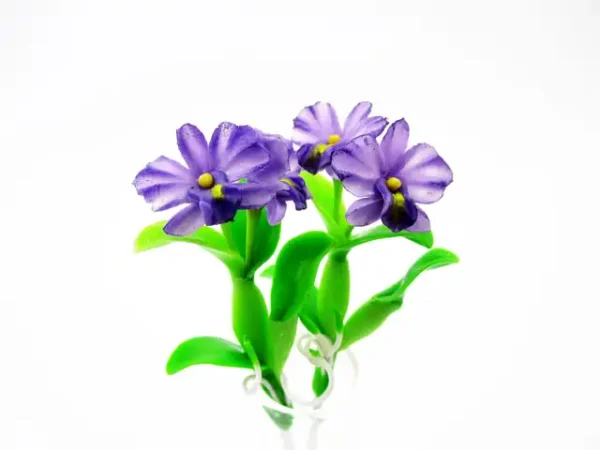 2 Bunch Miniature Orchid Clay Flower Dollhouse Handmade 1:12 Fairy Garden - Image 5