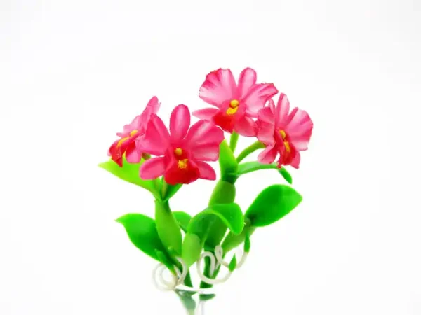 2 Bunch Miniature Orchid Clay Flower Dollhouse Handmade 1:12 Fairy Garden - Image 8