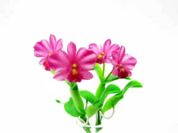 2 Bunch Miniature Orchid Clay Flower Dollhouse Handmade 1:12 Fairy Garden - Image 11