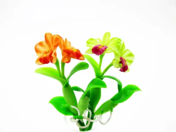 2 Bunch Miniature Orchid Clay Flower Dollhouse Handmade 1:12 Fairy Garden - Image 14