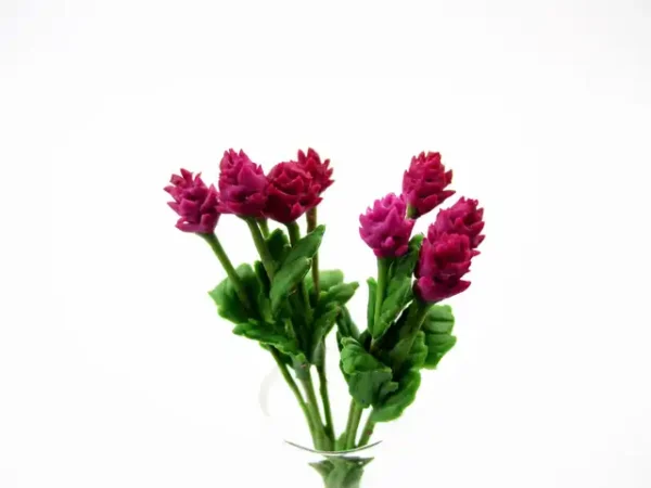 1:12 Miniature Globe Amaranth 2 Bunch Clay Flower Fairy Garden Dollhouse - Image 8