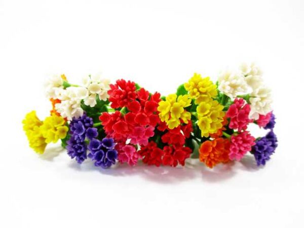 2 Bunch Miniature Geranium Clay Flower Dollhouse Handmade Fairy Garden