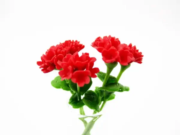2 Bunch Miniature Geranium Clay Flower Dollhouse Handmade Fairy Garden - Image 9