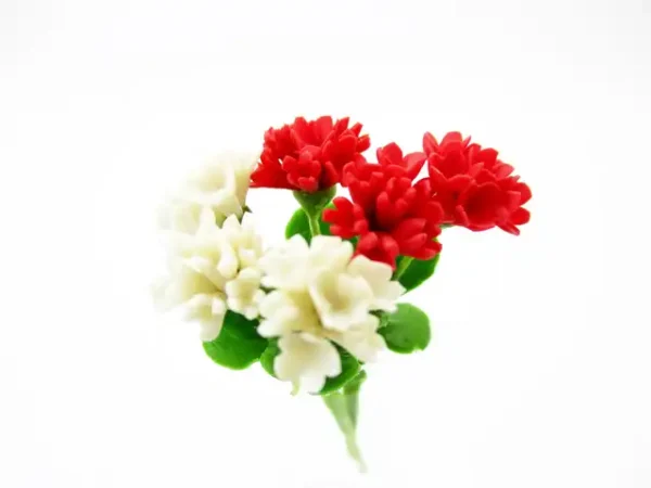 2 Bunch Miniature Geranium Clay Flower Dollhouse Handmade Fairy Garden - Image 11