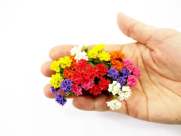 2 Bunch Miniature Geranium Clay Flower Dollhouse Handmade Fairy Garden - Image 4