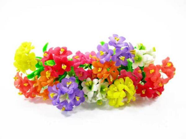 1:12 Miniature Freesia Orchid 2 Bunch Clay Flower Fairy Garden Dollhouse