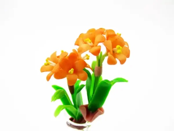1:12 Miniature Freesia Orchid 2 Bunch Clay Flower Fairy Garden Dollhouse - Image 6